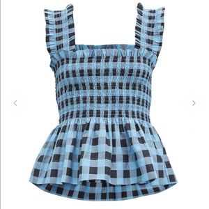 Ganni Cotton Silk Smock Top Sz 36